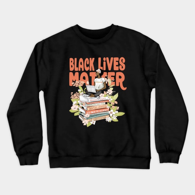 Black Lives Matter - Woman Power Crewneck Sweatshirt by Jitterfly